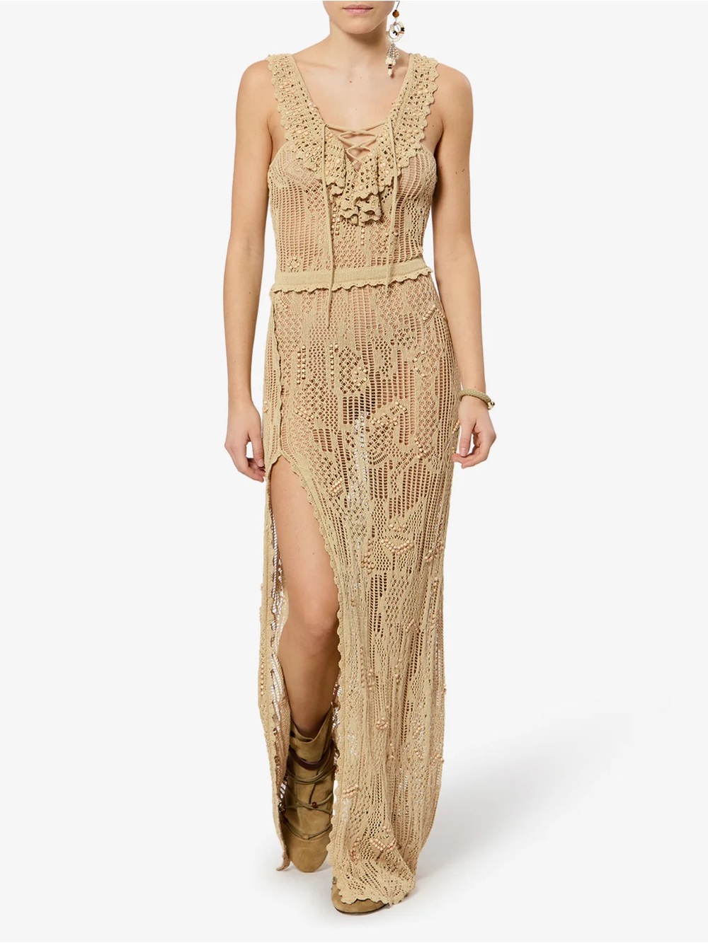 Isabel Marant ORNELLA DRESS
long slit beaded crochet dress
